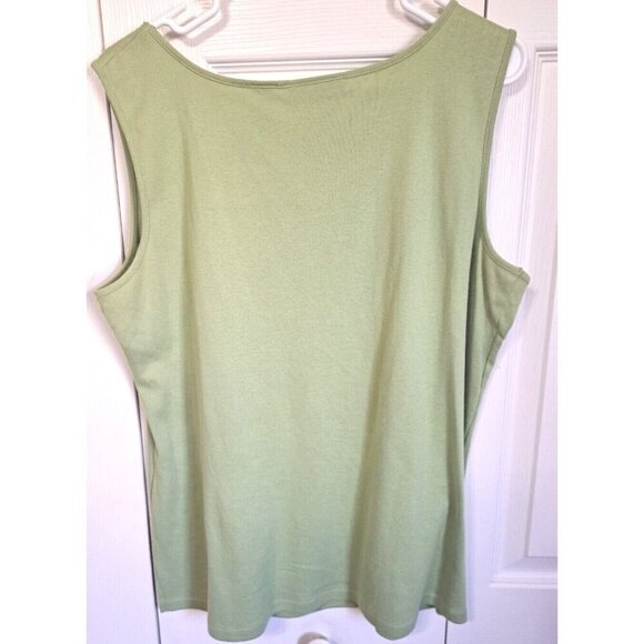 JH Collectibles 1X and 16W 3-Pc Green Embroidered Set Shirt/Tank(1X) Skirt(16W) - Picture 6 of 16